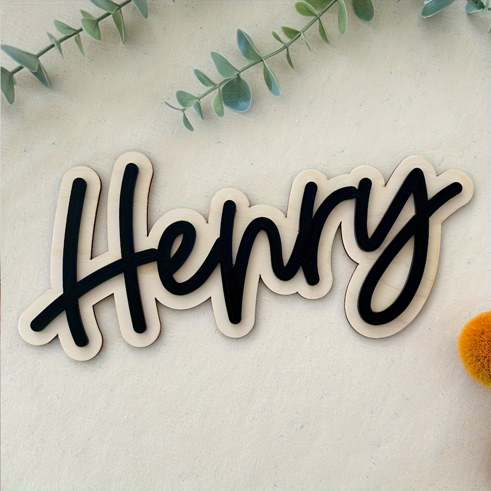 Halloween Party Supplies - Placa de Nome de Madeira Personalizada