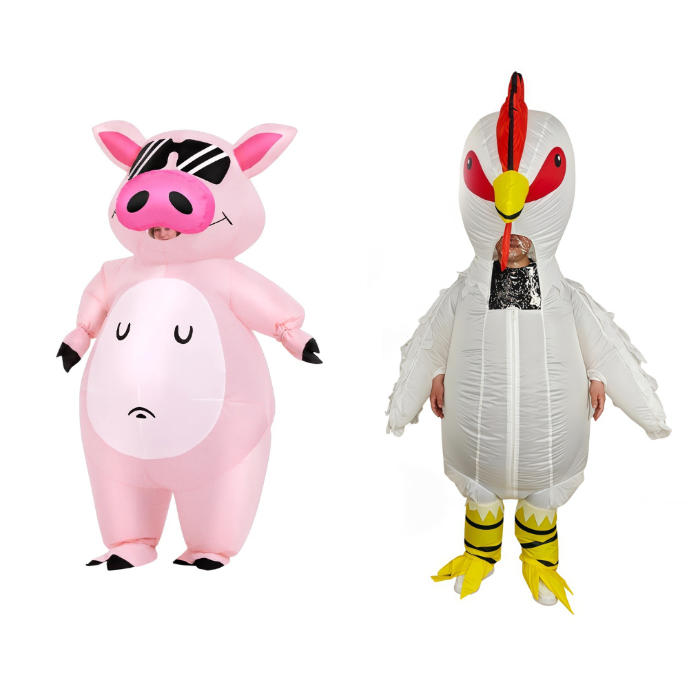 Fantasia Inflável de Porquinho - Halloween Costume Adult avaliação e preço