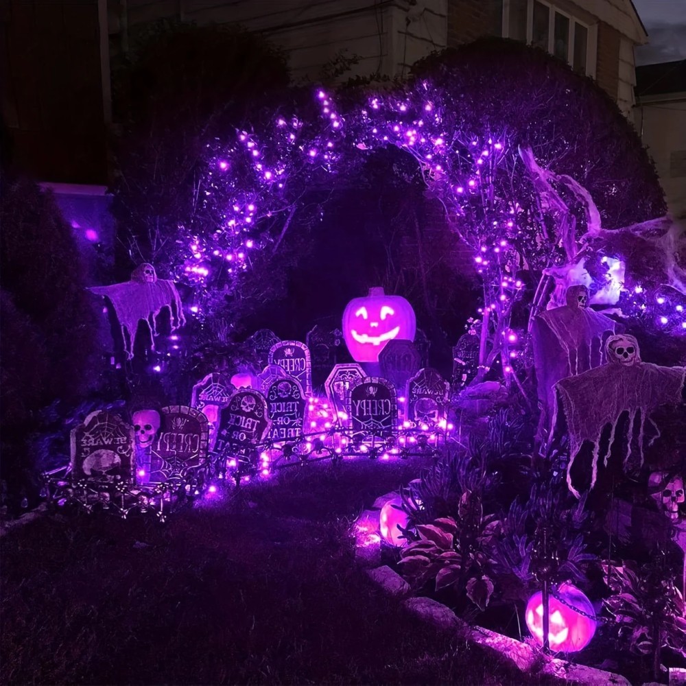 1/2PC12M100LED Decoração de Ha - Halloween Led String Lights Orange avaliação e preço