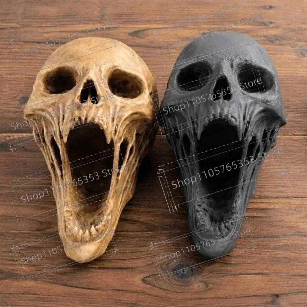Estátua de Crânio Gótico Grita - Halloween Skeleton Decoration avaliação e preço
