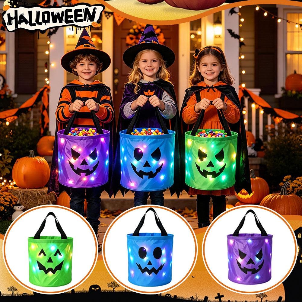 Balde de doces luminoso de abó - Halloween Pumpkin Decor Led avaliação e preço