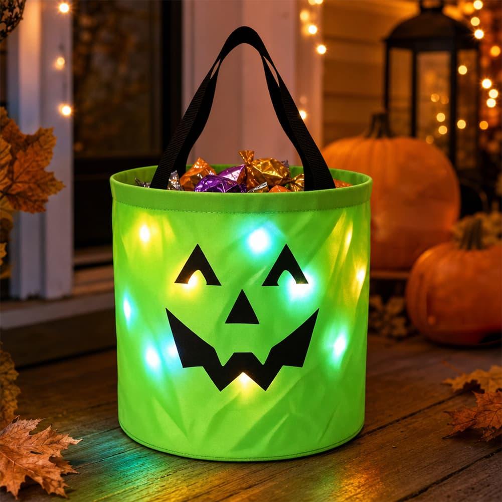 Balde de doces luminoso de abó - Halloween Pumpkin Decor Led avaliação e preço