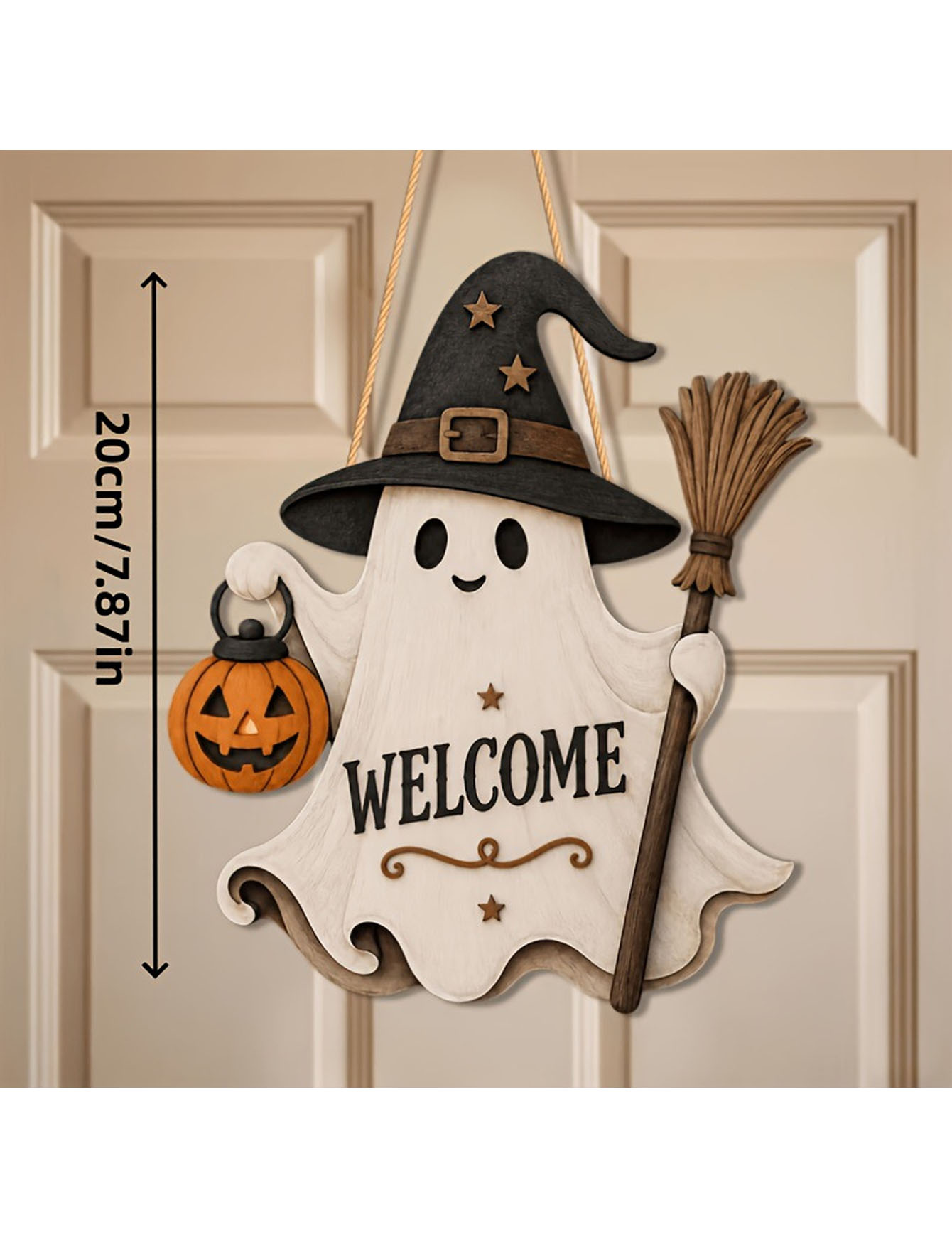 Placa de porta de Halloween em - Pumpkin Lantern Halloween avaliação e preço