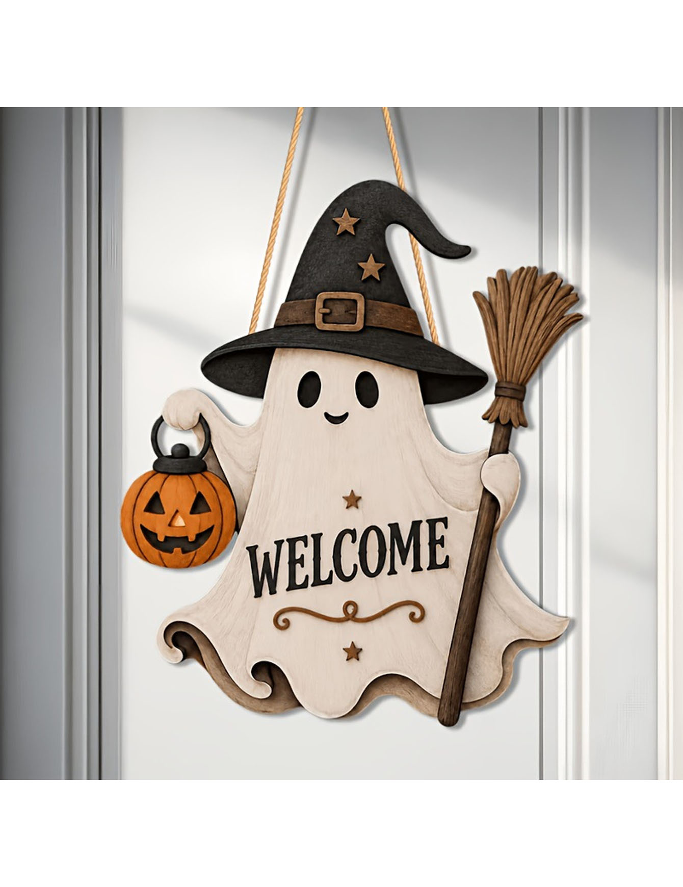 Placa de porta de Halloween em - Pumpkin Lantern Halloween avaliação e preço