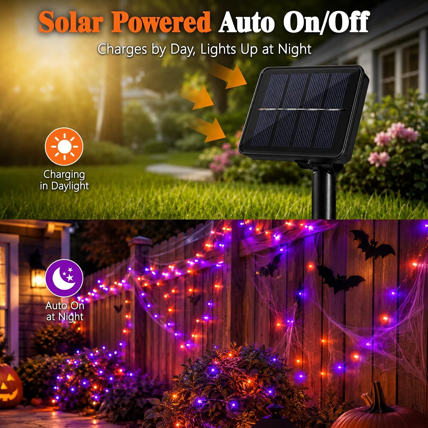 Luzes de Cordão Solar de Cobre - Halloween Led String Lights Orange avaliação e preço
