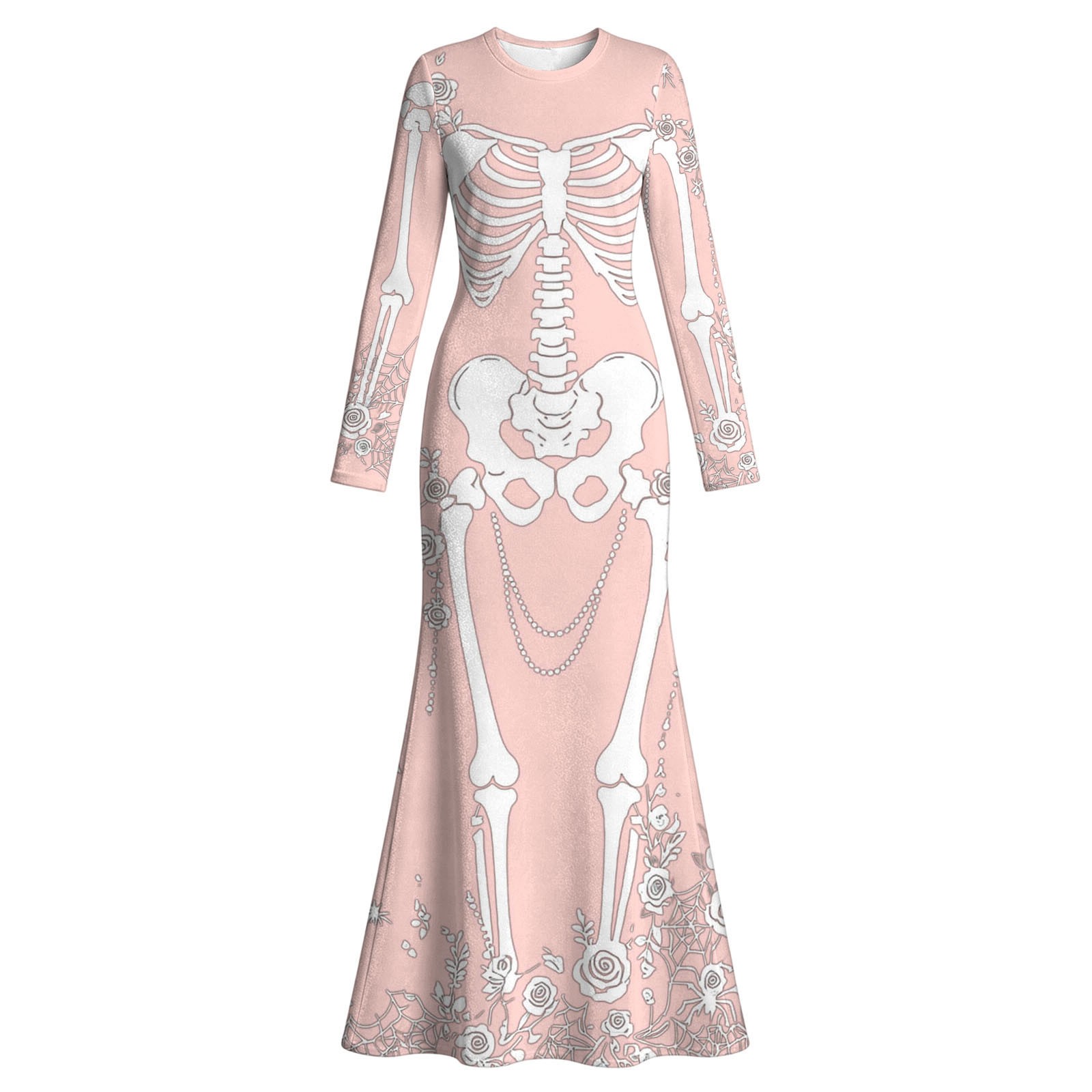 Vestido longo com estampa de r - Halloween Skeleton Decoration avaliação e preço
